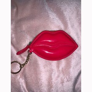 Victoria Secret Red Lip Change Purse with Key Ring